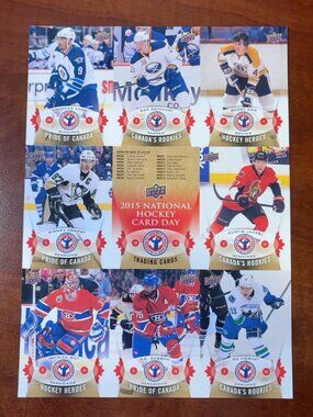 2015 Upper Deck National Hockey Card Day Canada Uncut Sheet – Crosby, Roy & Orr